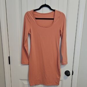 Chic Pink Long Sleeve Dress